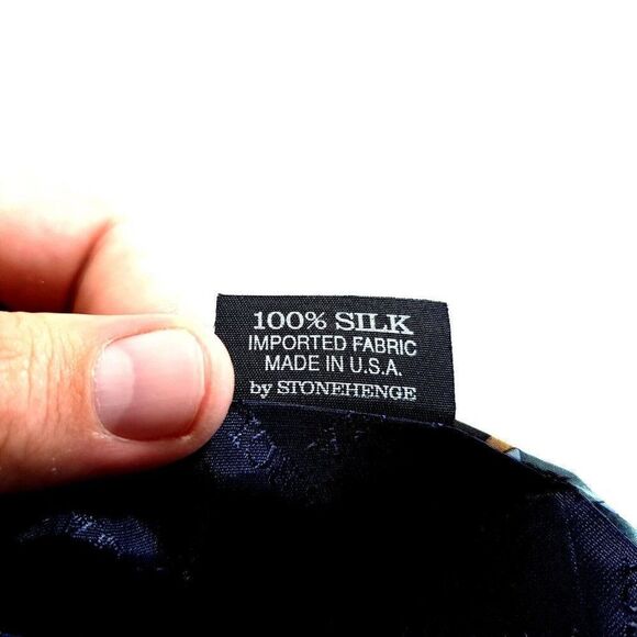 Vintage J. Garcia Collection 8 Clockworks Abstract Print Green Blue Silk Tie - Picture 5 of 7